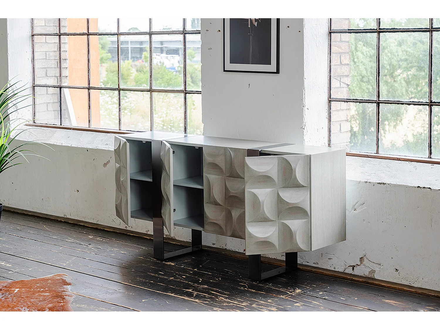 Credenza - Grigio Legno, metallo - MARGO