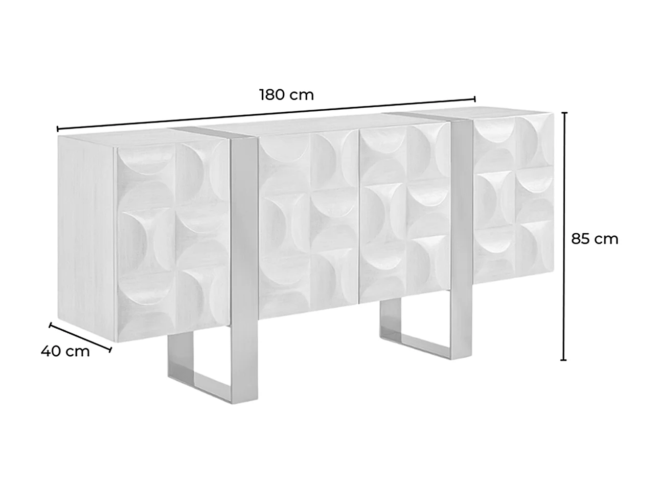 Credenza - Grigio Legno, metallo - MARGO
