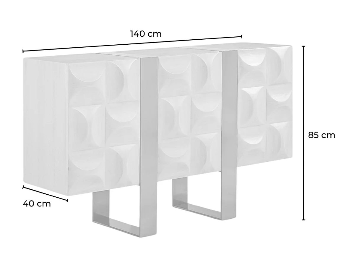 Credenza - Grigio Legno, metallo - MARGO