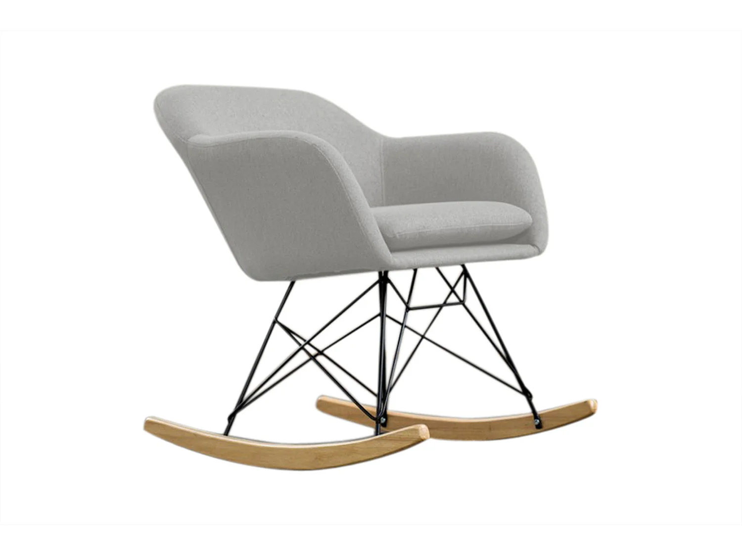 Schaukelstuhl - Hellgrau Webstoff - STELLA