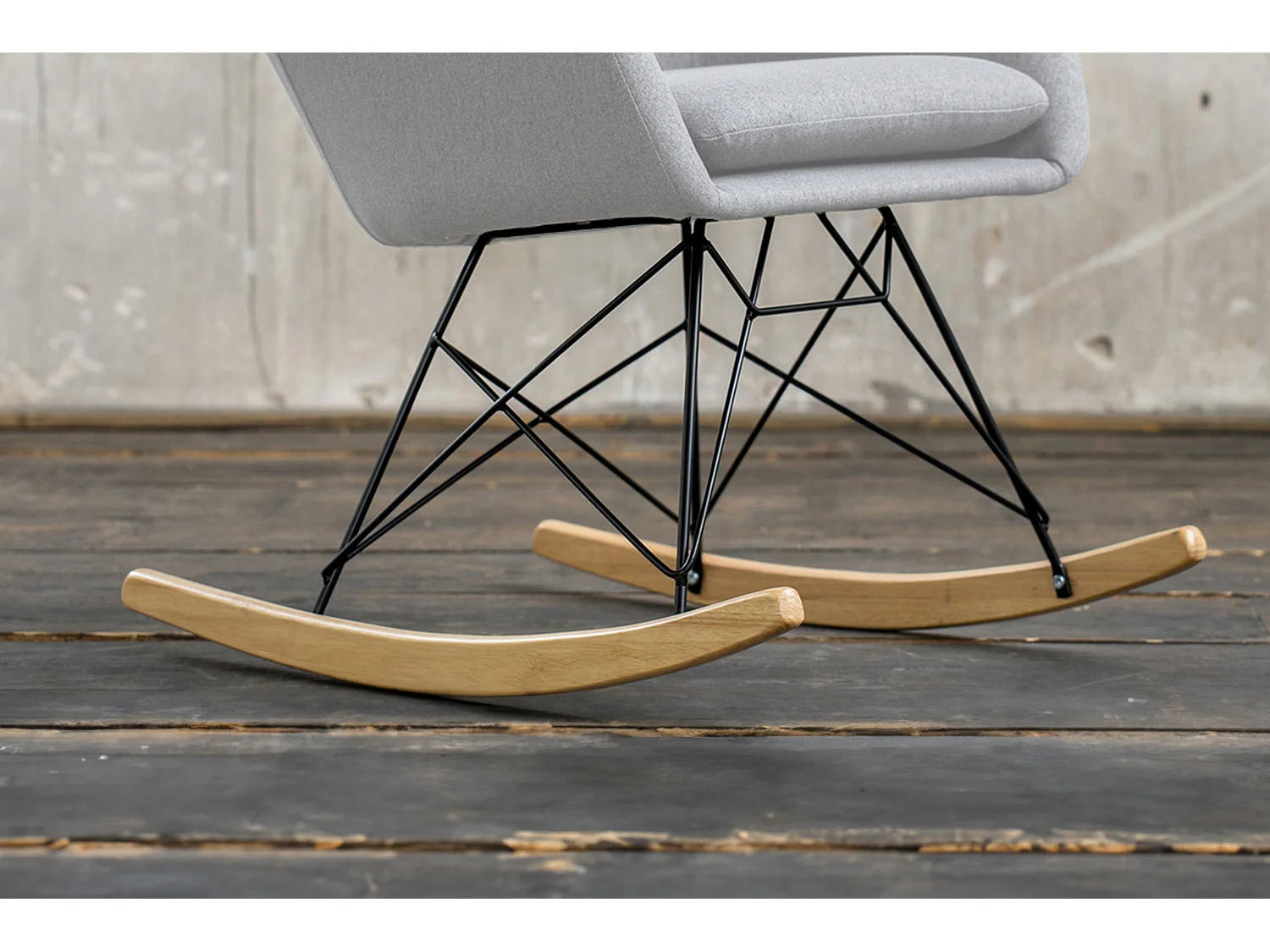 Schaukelstuhl - Hellgrau Webstoff - STELLA