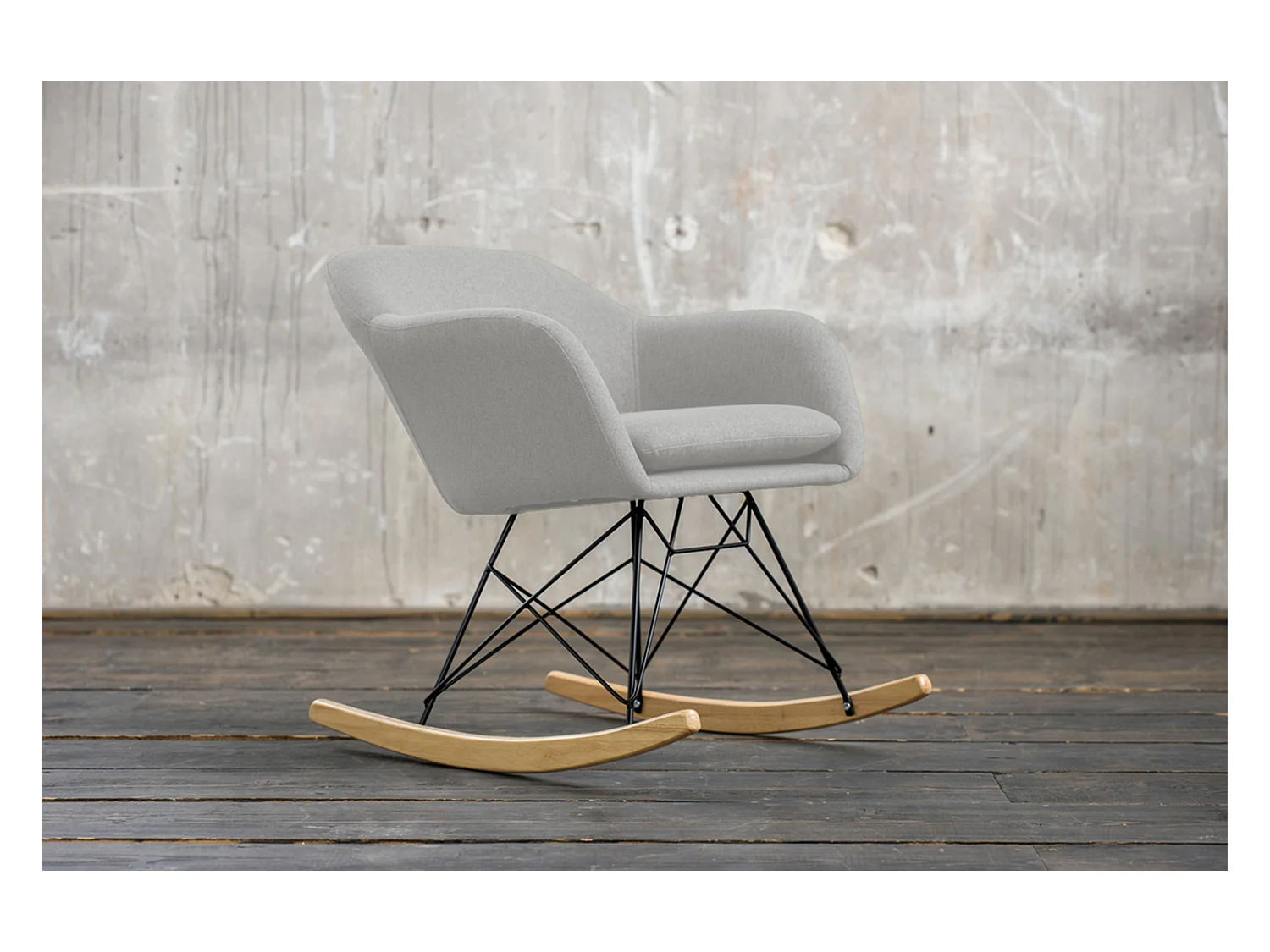Fauteuil - gris clair tissu tissé - STELLA