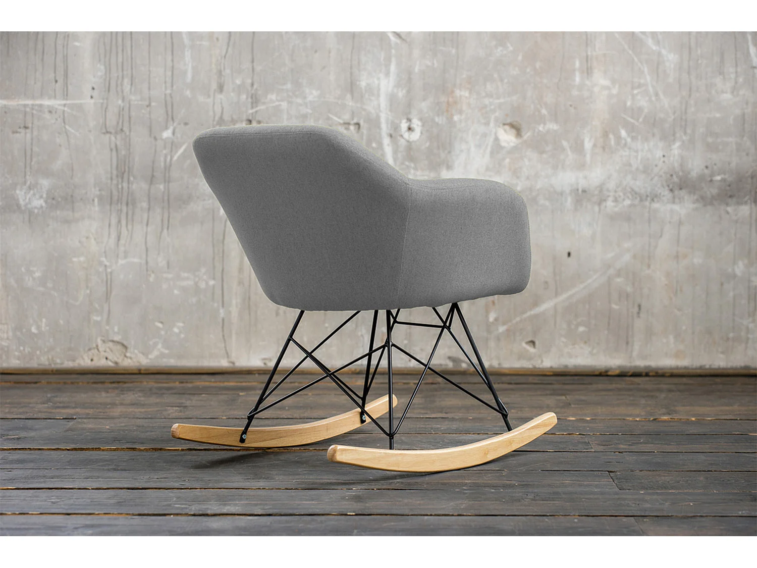 Schaukelstuhl - Hellgrau Webstoff - STELLA