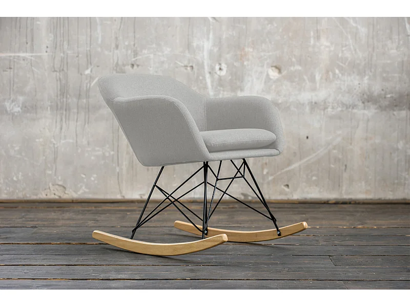 Fauteuil - gris clair tissu tissé - STELLA