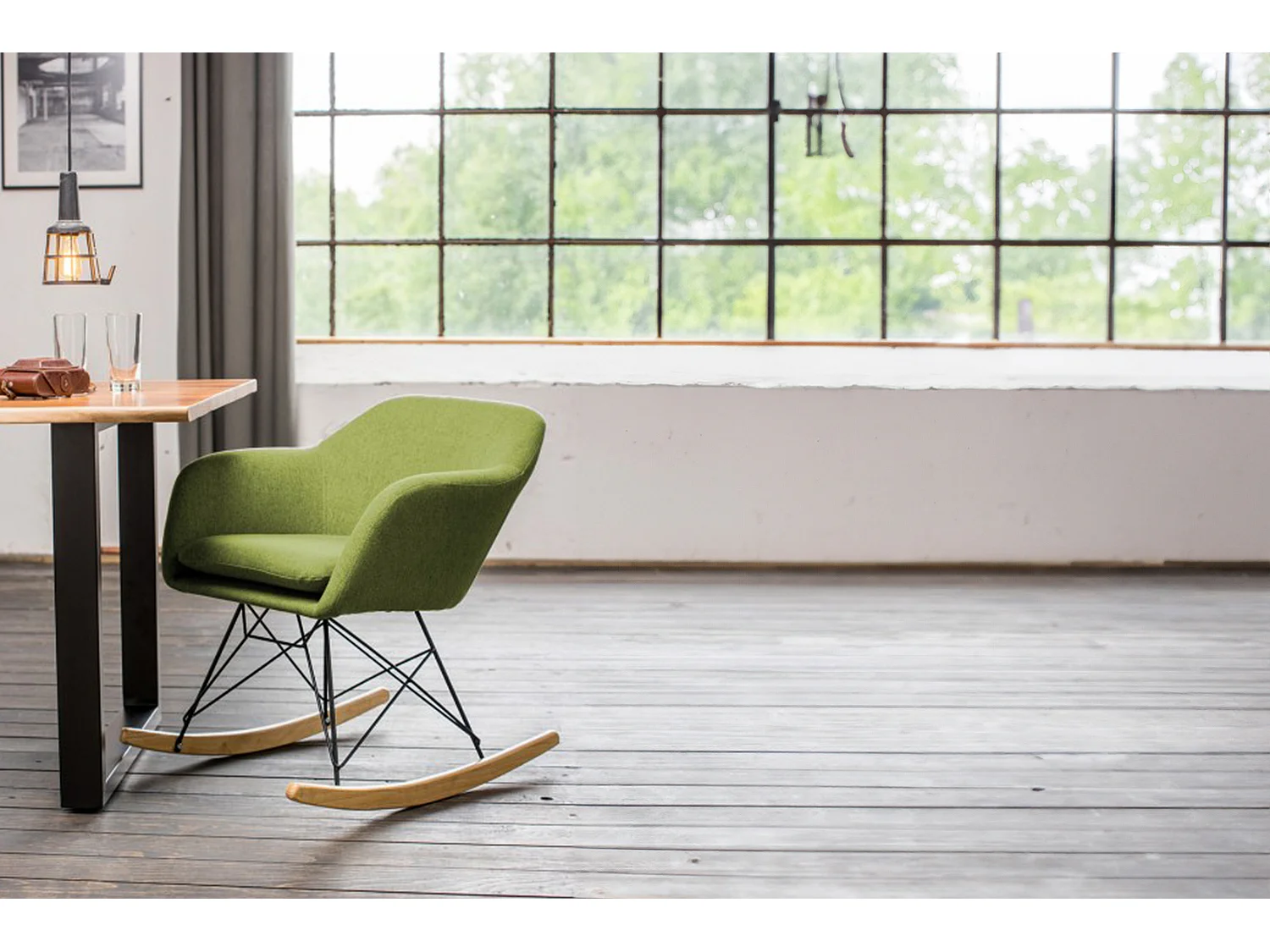 mecedora - Verde tela tejida - STELLA