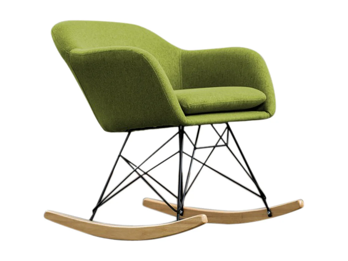 Chaise à bascule - Vert tissu tissé - STELLA