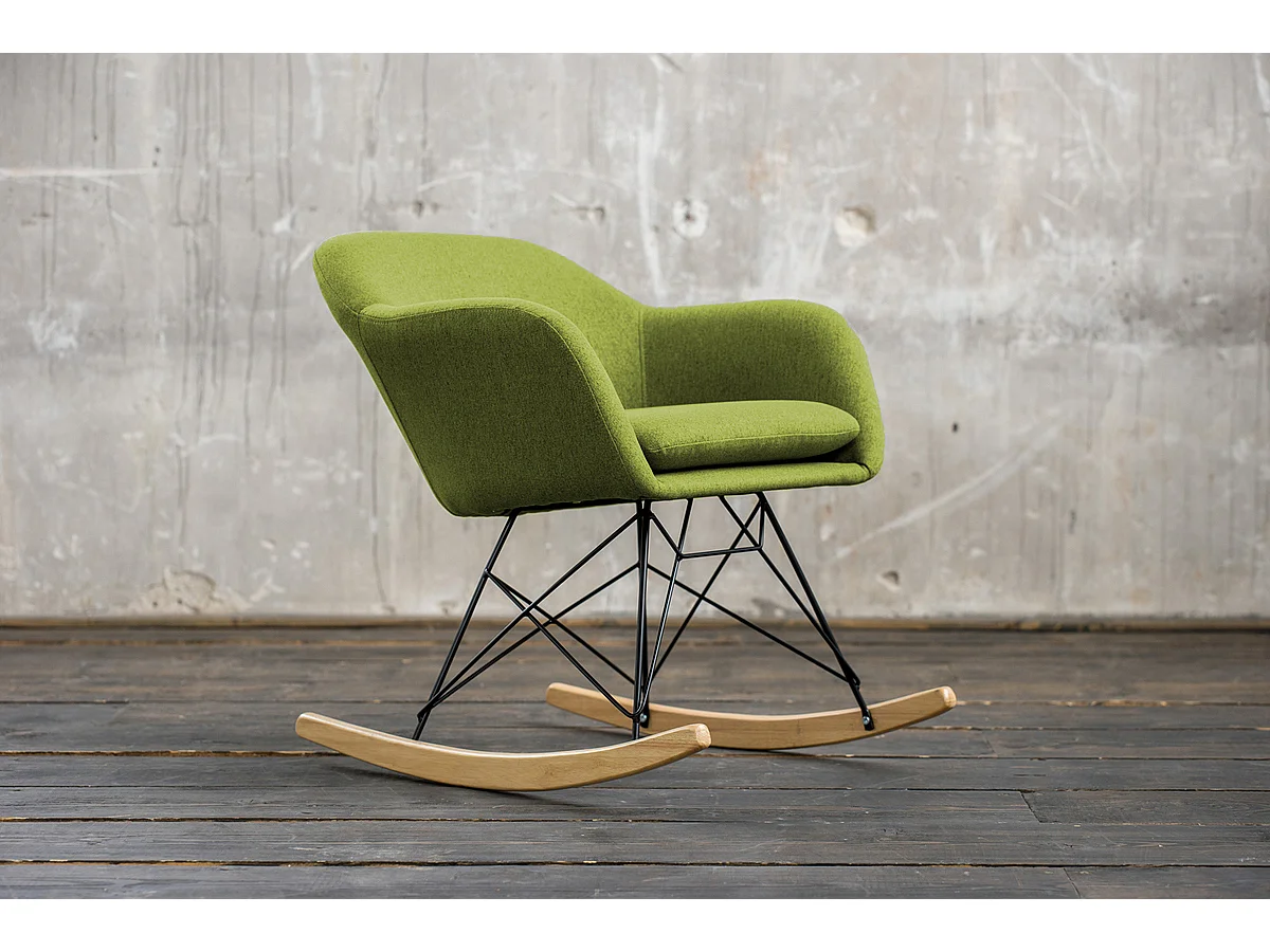 Chaise à bascule - Vert tissu tissé - STELLA