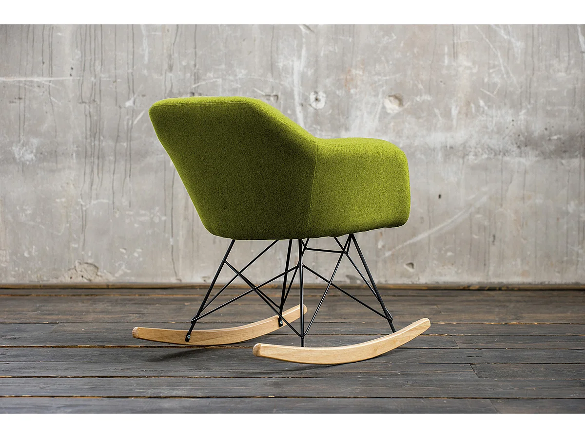 Chaise à bascule - Vert tissu tissé - STELLA