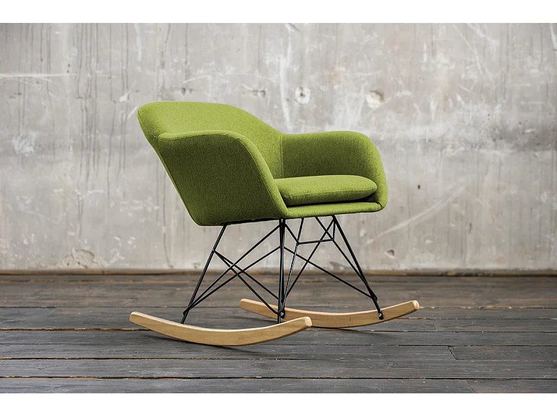 Schaukelstuhl - Grün Webstoff - STELLA