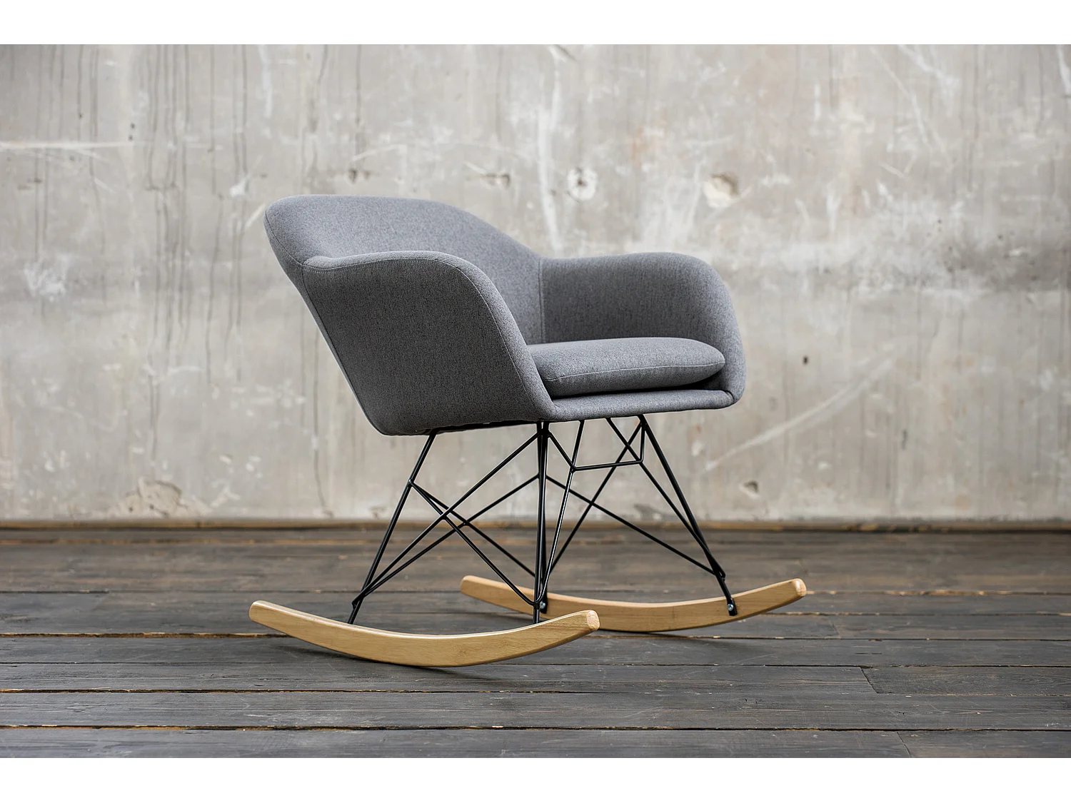 Schaukelstuhl - Grau Webstoff - STELLA