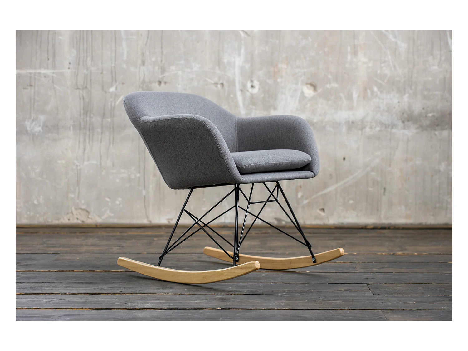 Fauteuil - Gris tissu tissé - STELLA