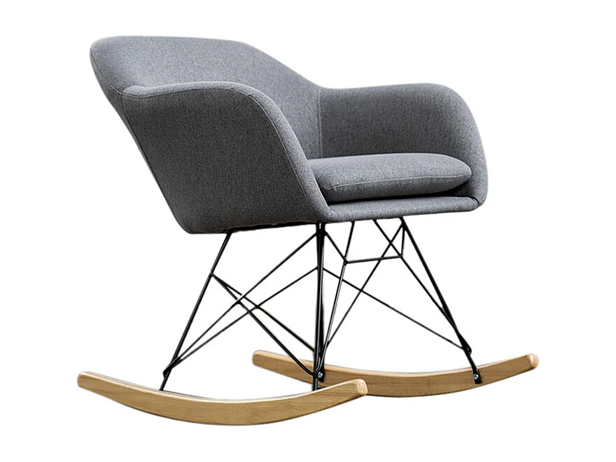 Chaise à bascule - Gris tissu tissé - STELLA