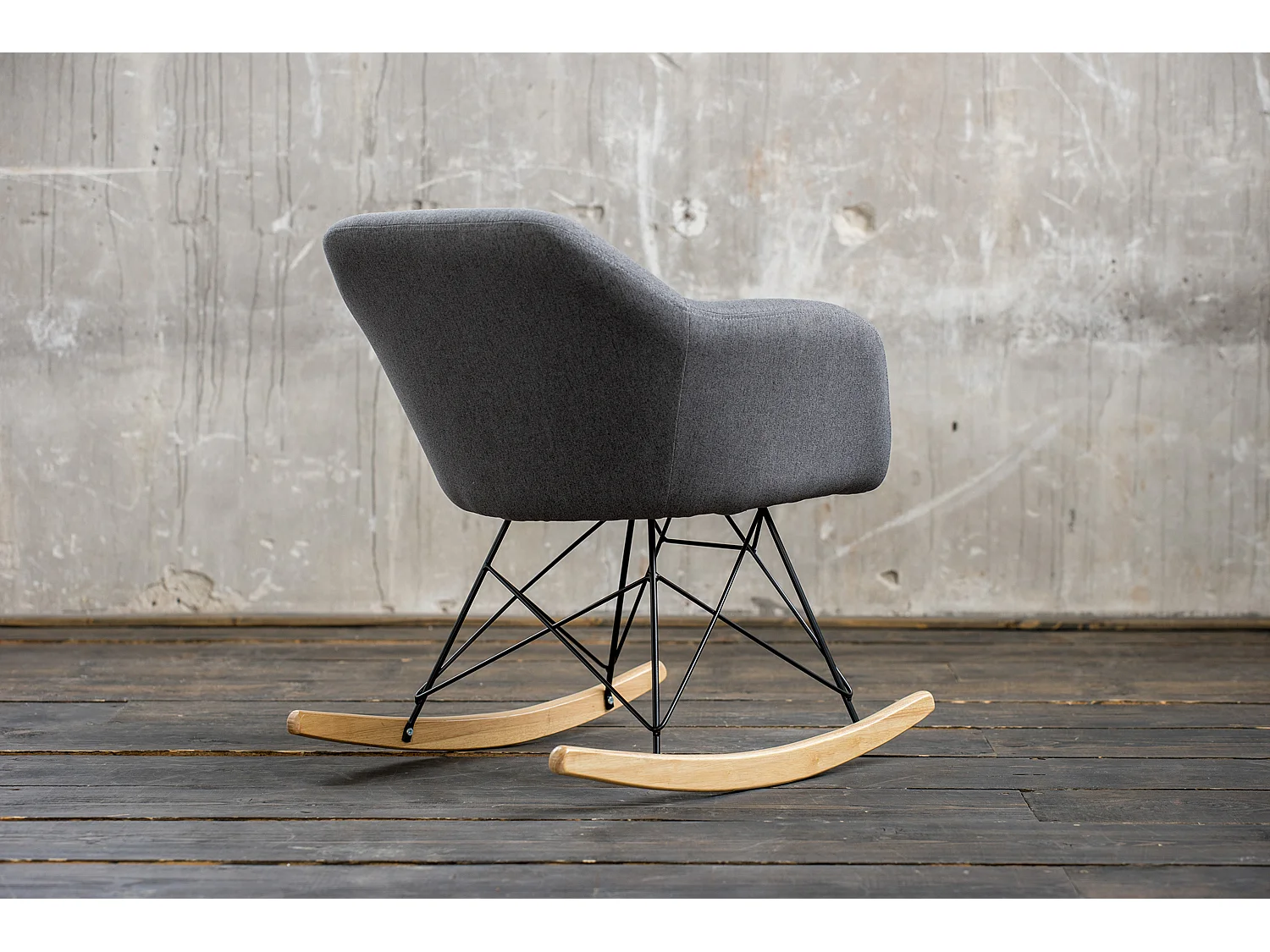 Chaise à bascule - Gris tissu tissé - STELLA