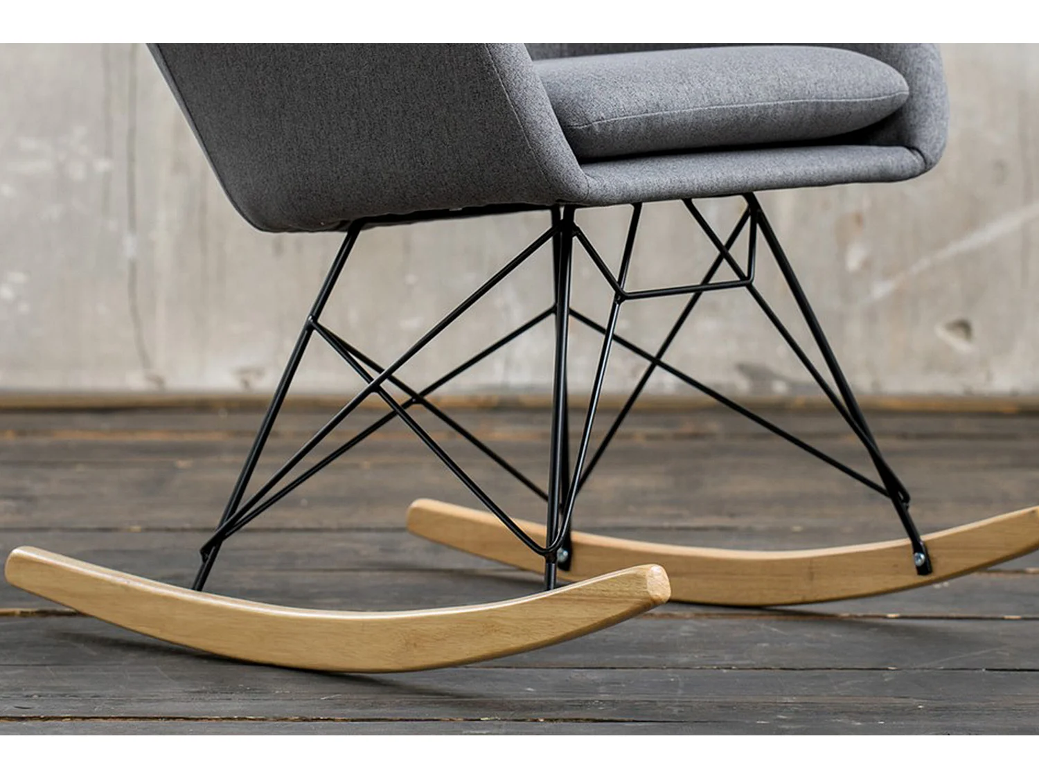 Chaise à bascule - Gris tissu tissé - STELLA