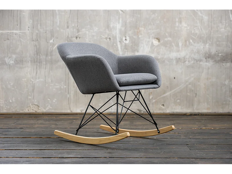 Schaukelstuhl - Grau Webstoff - STELLA