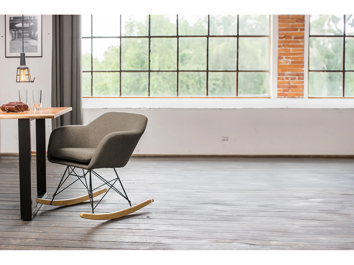 mecedora - marrón tela tejida - STELLA