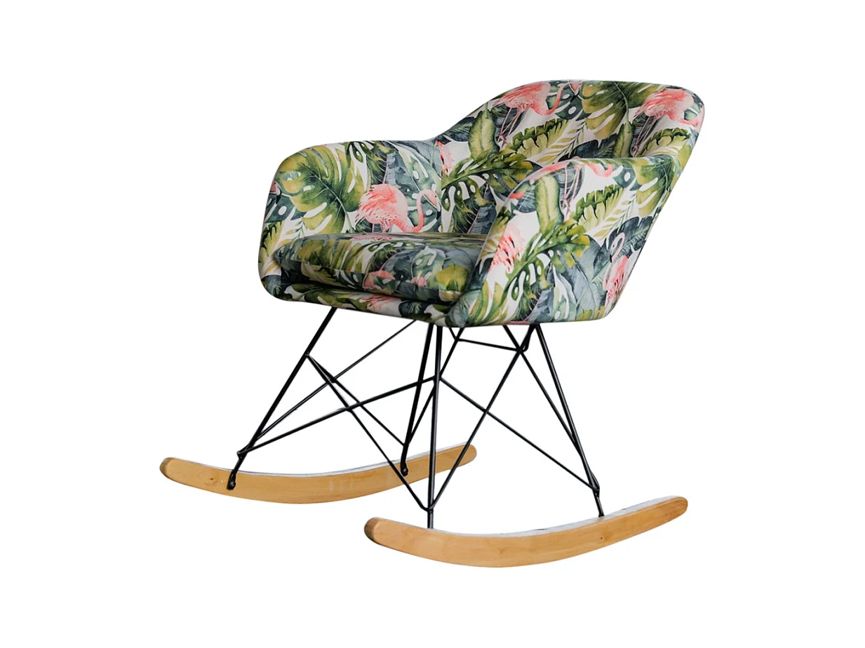 Schaukelstuhl - Multicolor Webstoff - STELLA