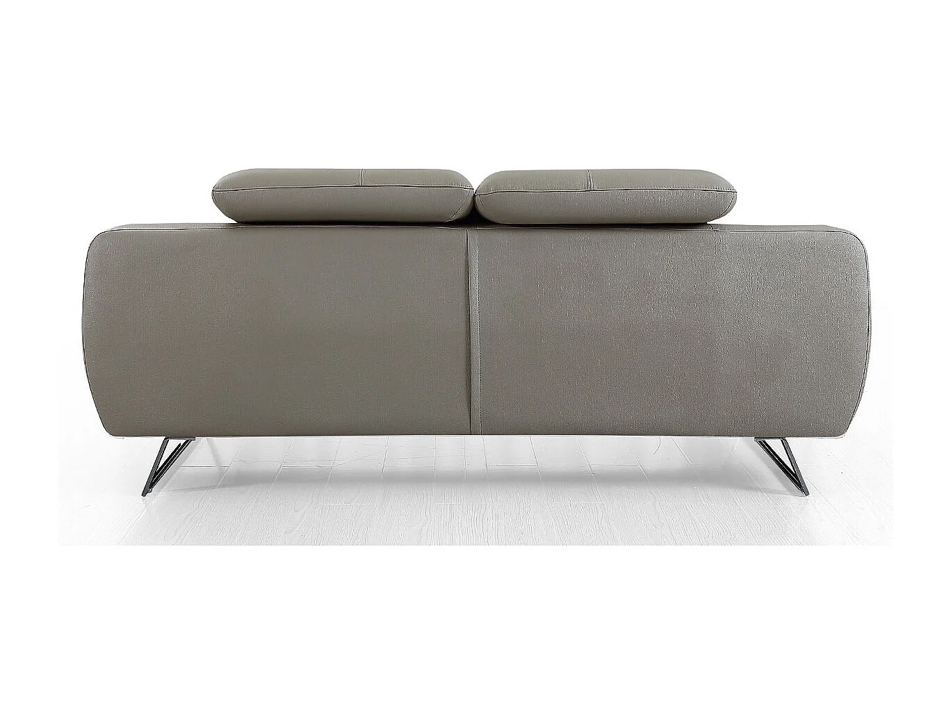 Canapé 2 places en cuir SARM Beige - Angle Droit