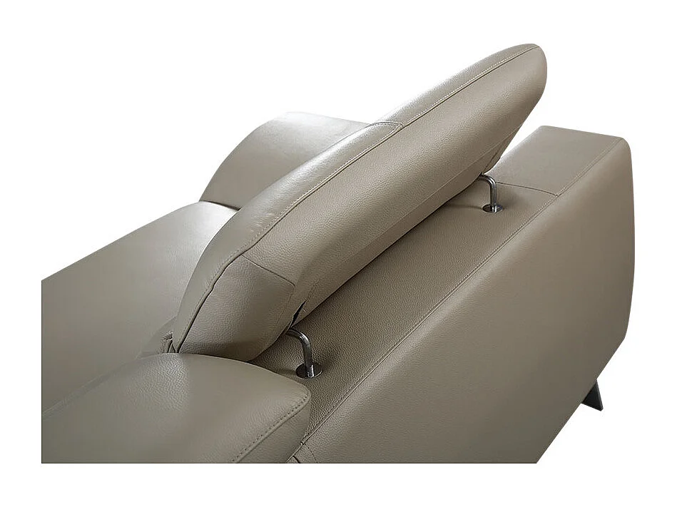 Canapé 2 places en cuir SARM Beige - Angle Droit