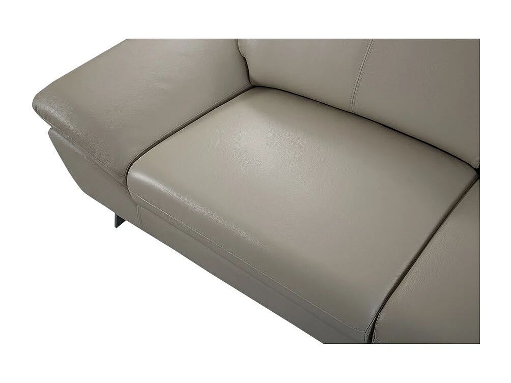 Canapé 2 places en cuir SARM Beige - Angle Droit