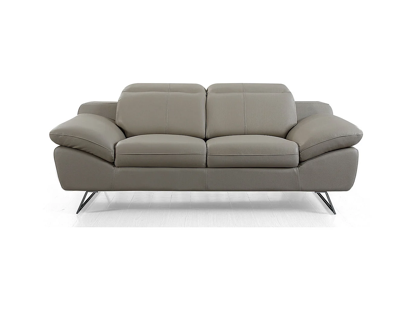 Canapé 2 places en cuir SARM Beige - Angle Droit