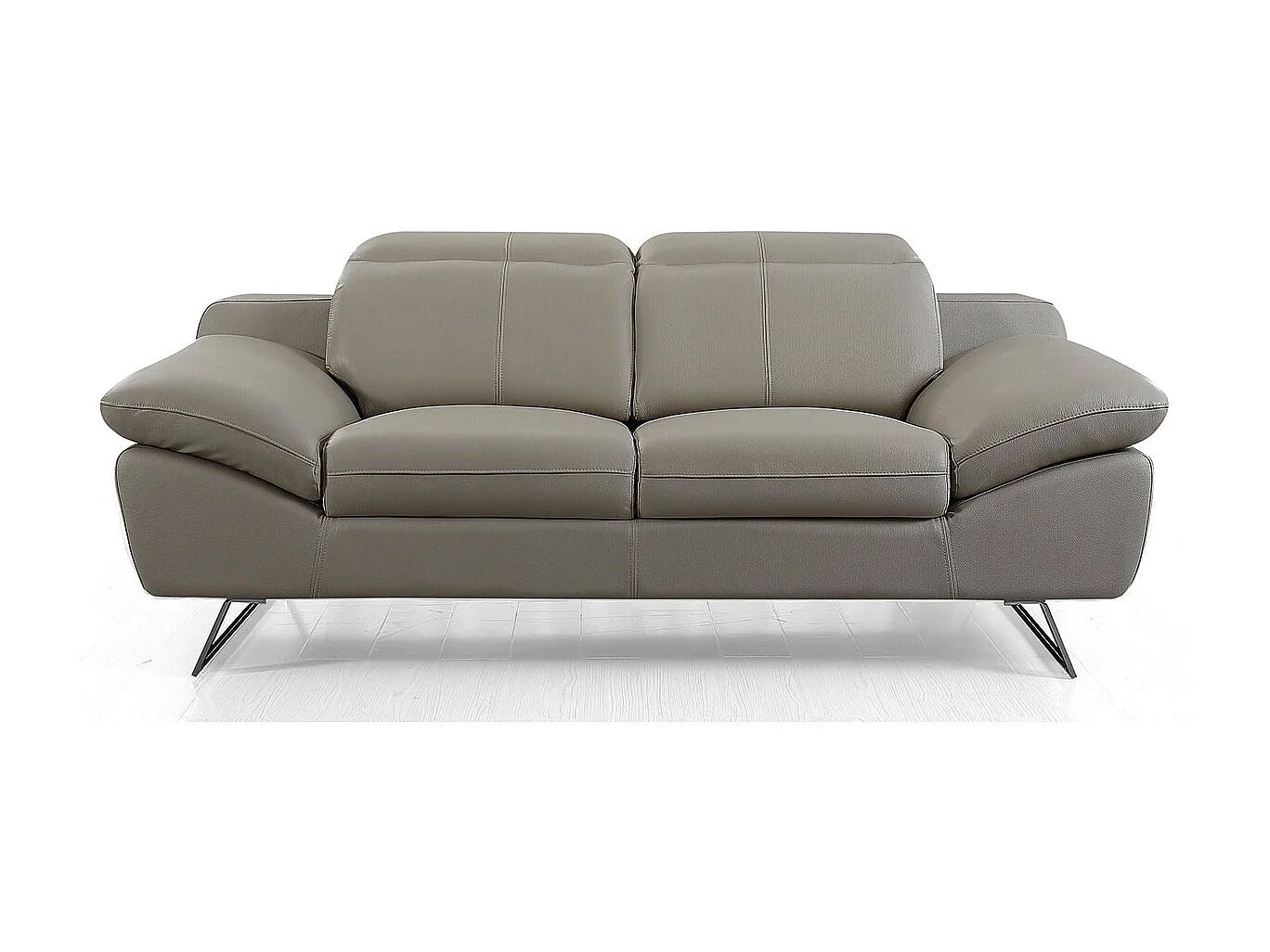 Canapé 2 places en cuir SARM Beige - Angle Droit