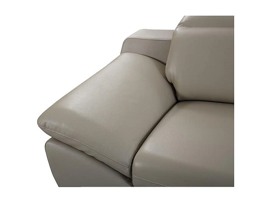 Canapé 2 places en cuir SARM Beige - Angle Droit