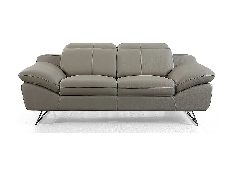 Canapé 2 places en cuir SARM Beige - Angle Droit