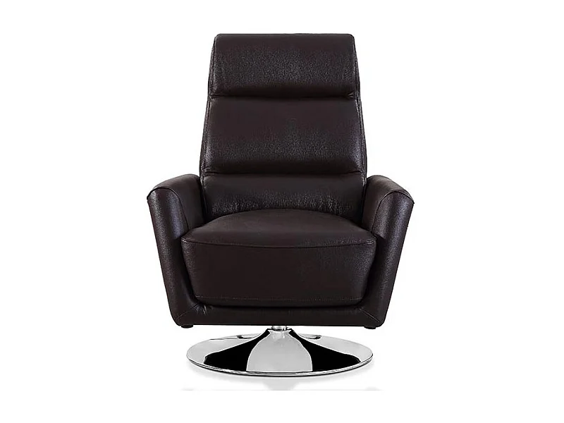 Fauteuil pivotant en cuir Design ALYAS Marron