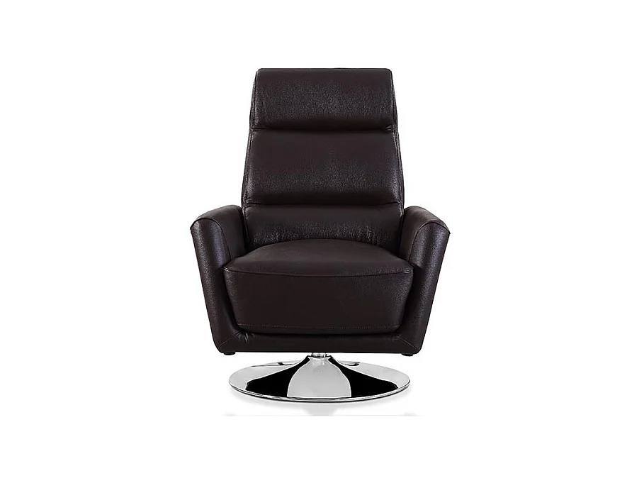 Fauteuil pivotant en cuir Design ALYAS Marron