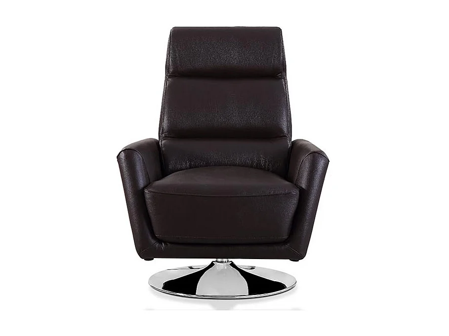 Fauteuil pivotant en cuir Design ALYAS Marron