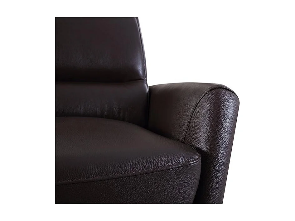 Fauteuil pivotant en cuir Design ALYAS Marron