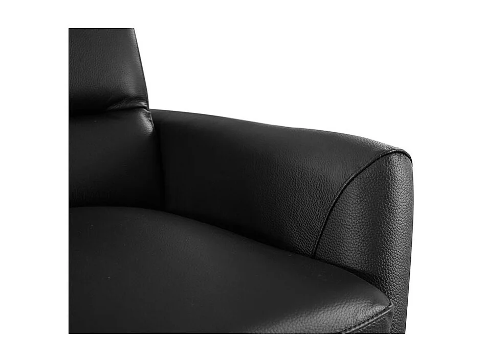 Fauteuil pivotant en cuir Design ALYAS Noir