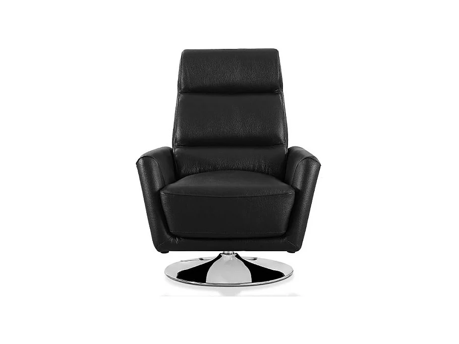 Fauteuil pivotant en cuir Design ALYAS Noir