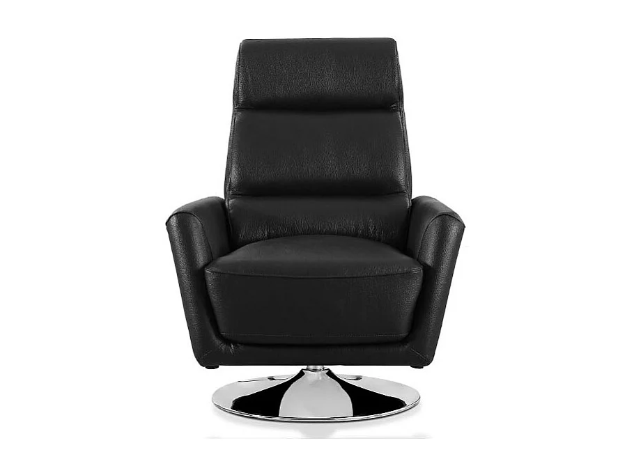 Fauteuil pivotant en cuir Design ALYAS Noir