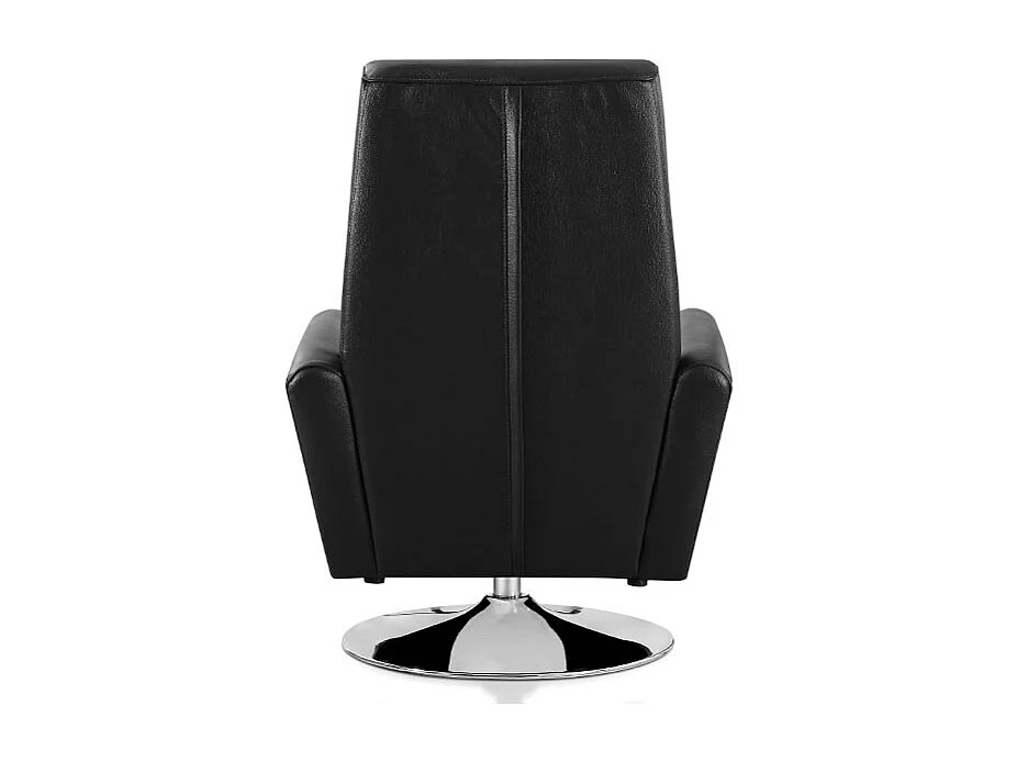 Fauteuil pivotant en cuir Design ALYAS Noir