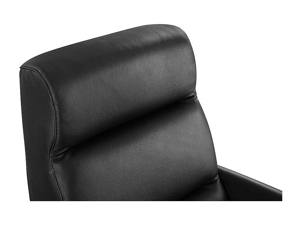 Fauteuil pivotant en cuir Design ALYAS Noir