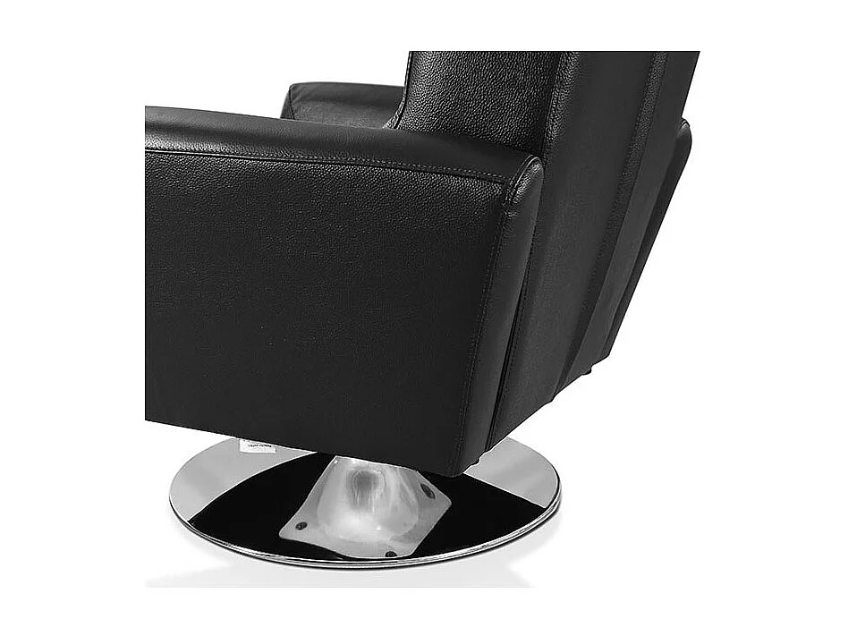Fauteuil pivotant en cuir Design ALYAS Noir