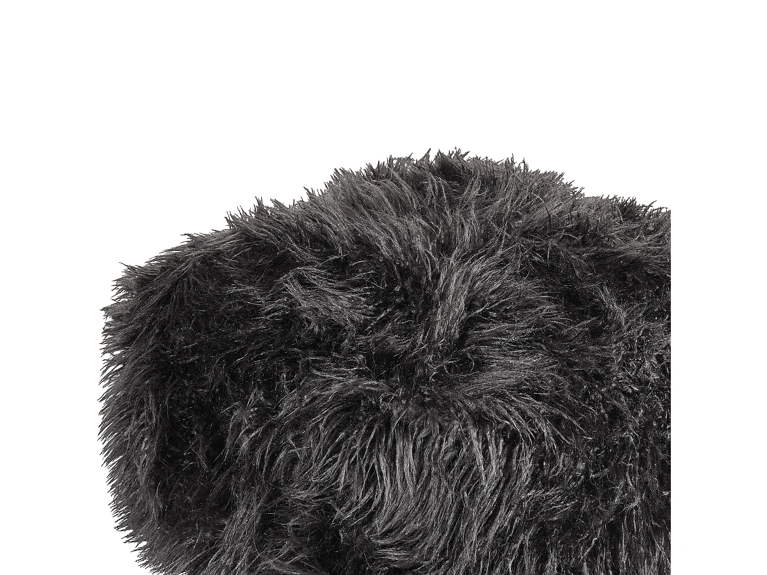 Pouf MUKKI Fourrure synthétique Noir