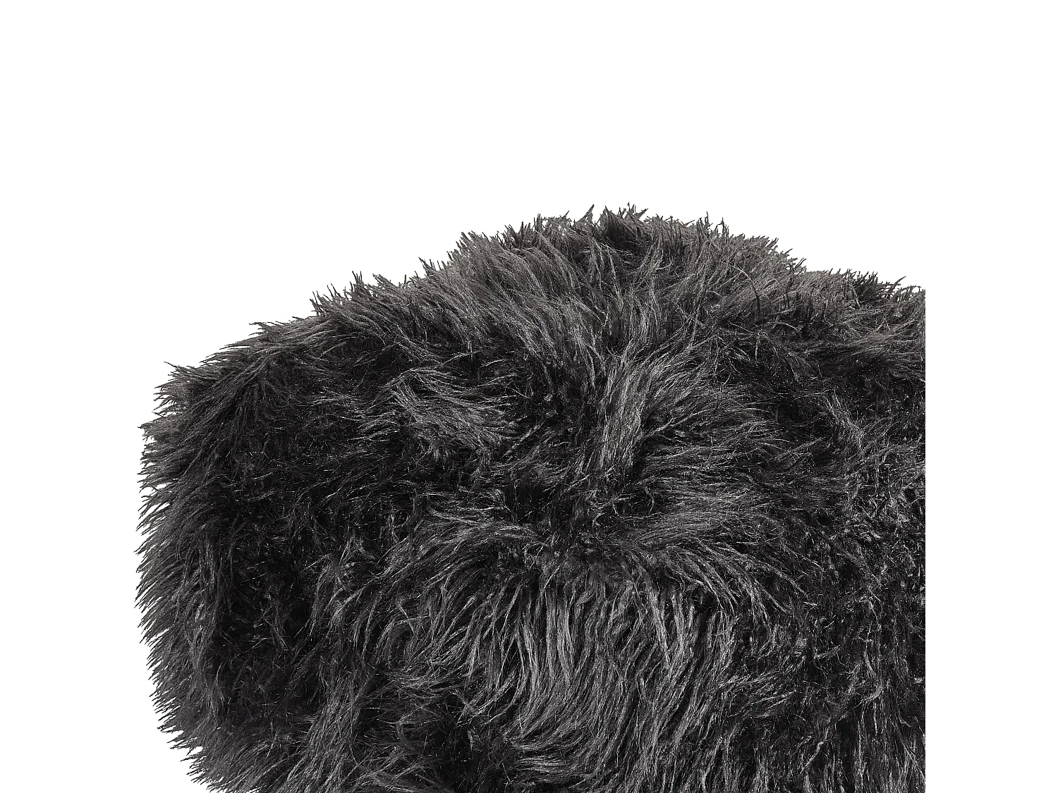 Pouf MUKKI Finta pelliccia Nero 50 cm 50 cm 30 cm