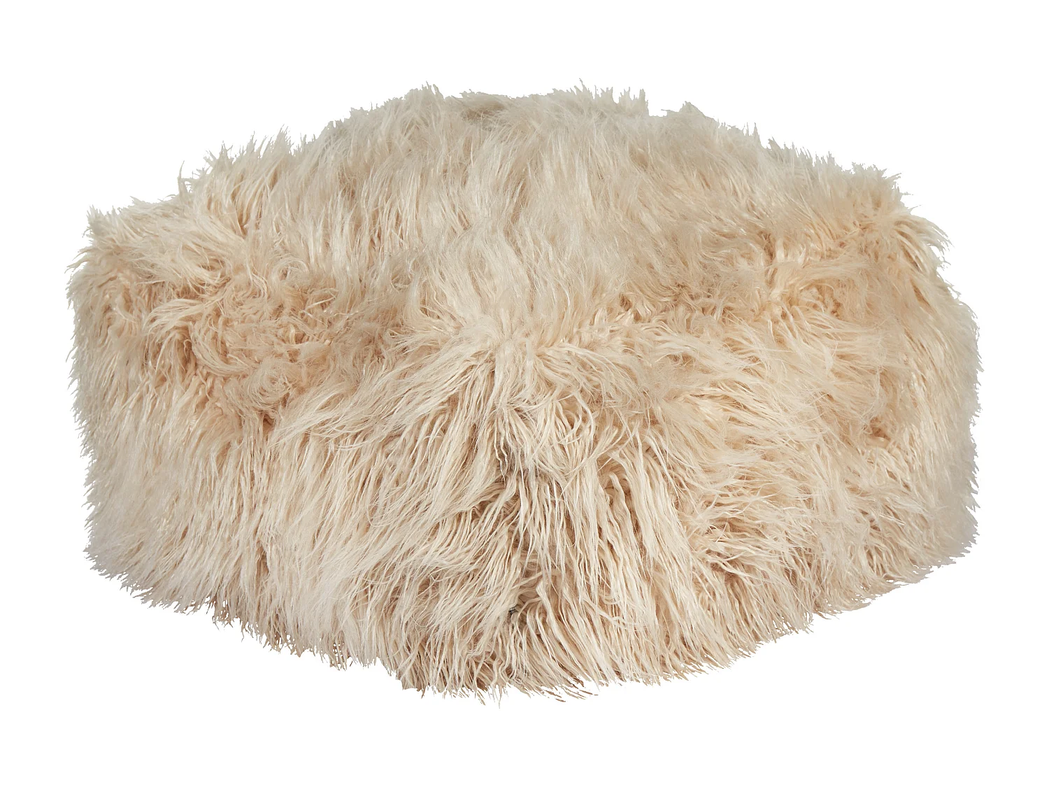 Poef MUKKI Nepbont Beige 50 cm 50 cm 30 cm