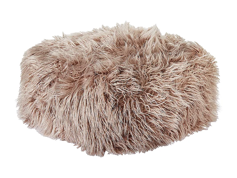 Pouf MUKKI Fourrure synthétique Taupe