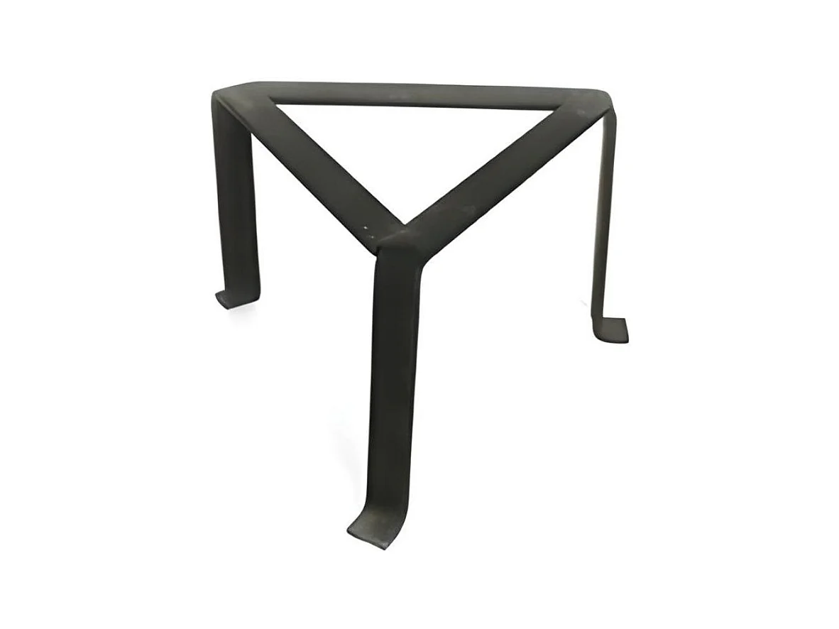 Trépied pour cheminée feux triangulaire, réchaud en fer forgé coloris Noir - Hauteur 20 x Côté 45 cm