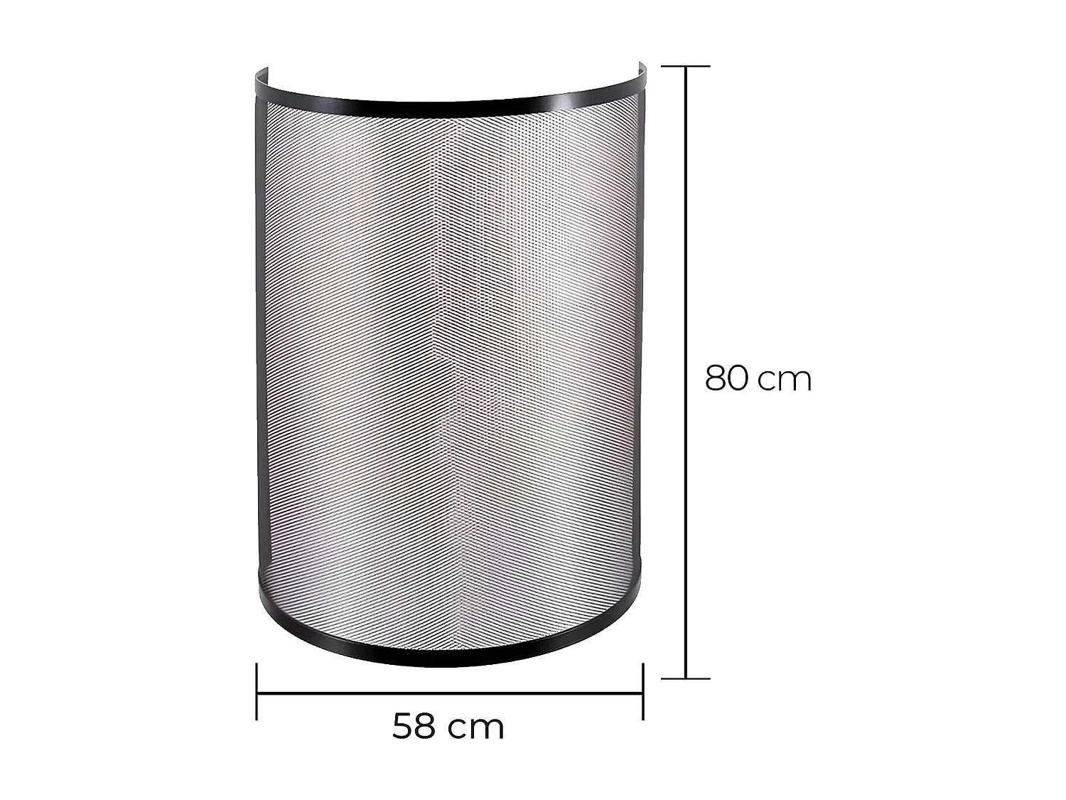 Grille de Protection,Pare-feu pour cheminée, en Fer forgé couleur Noir - Hauteur 80 x Longueur 58 cm