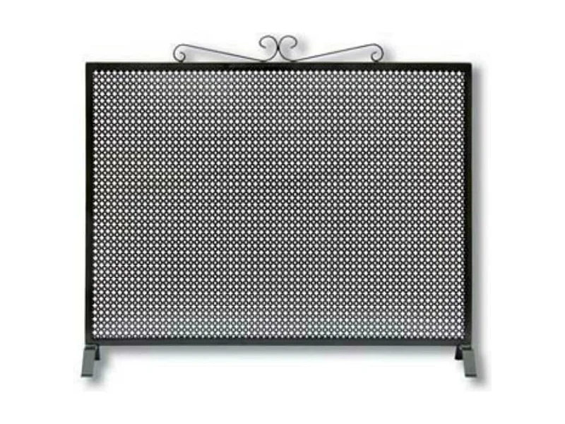 Grille de Protection, Pare-feu pour cheminée, en Fer forgé couleur Noir - Hauteur 78 x Longueur 100 cm