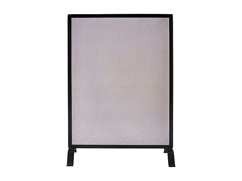 Grille de Protection, Pare-feu pour cheminée, en Fer forgé couleur Noir - Hauteur 72 x Longueur 50 cm