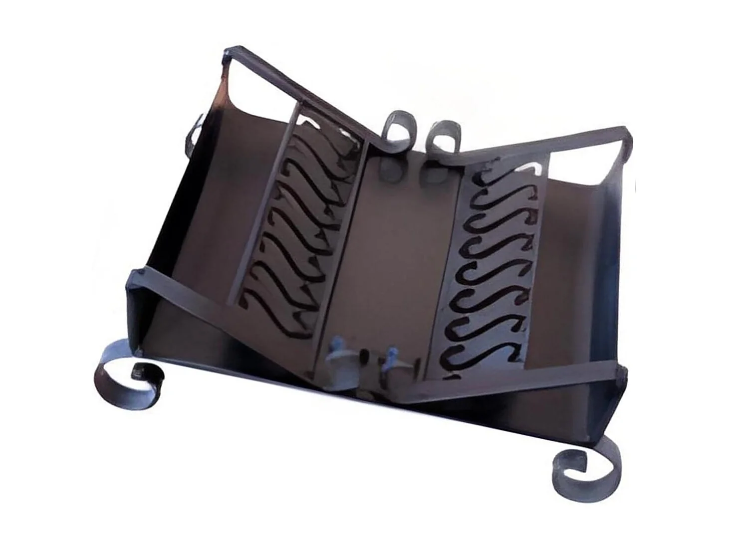 Panier à bûches de cheminée  couleur Noir , porte, range bûches en Fer forgé - 60 x 45 x Largeur 50 cm