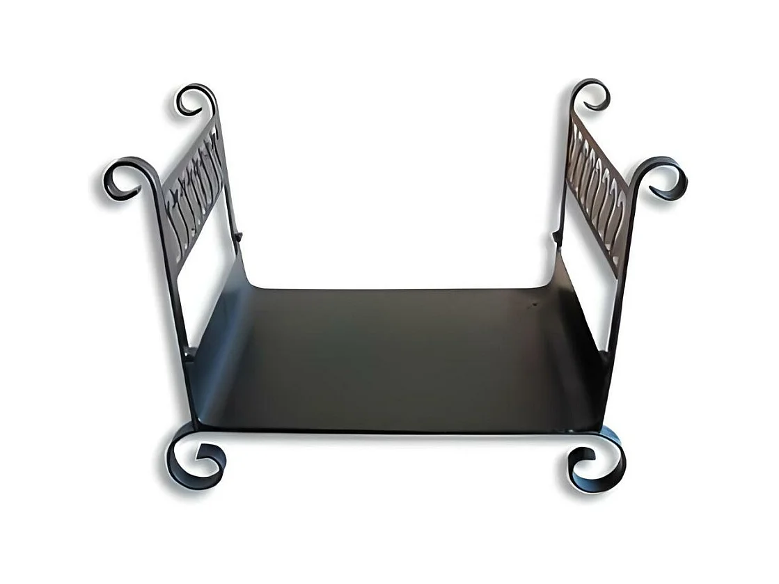 Panier à bûches de cheminée  couleur Noir , porte, range bûches en Fer forgé - 60 x 45 x Largeur 50 cm