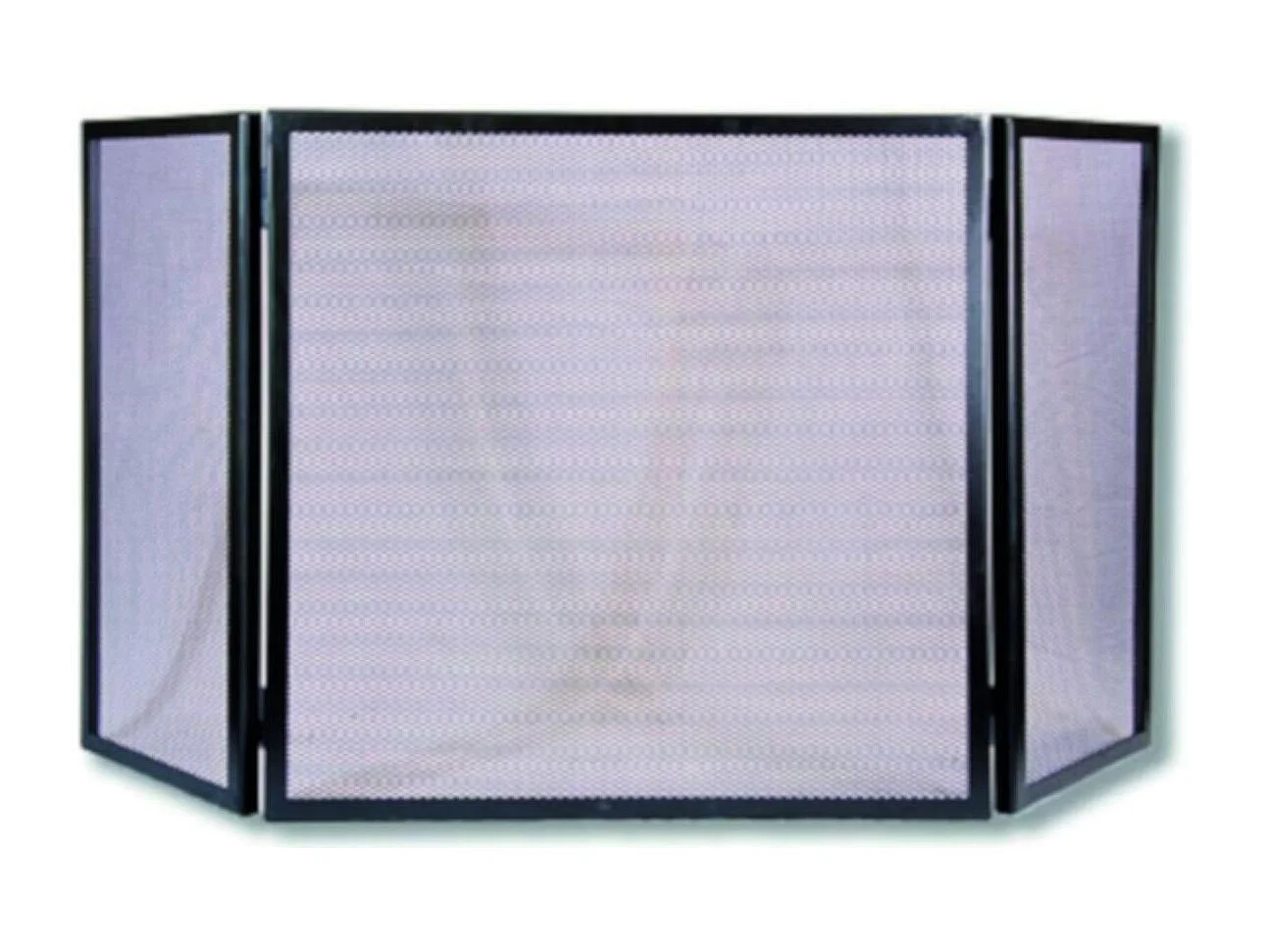 Grille de Protection,Pare-feu pour cheminée, modèle 3 panneaux en Fer forgé couleur Noir - Hauteur 64 x Longueur 66 x Largeur 32 cm