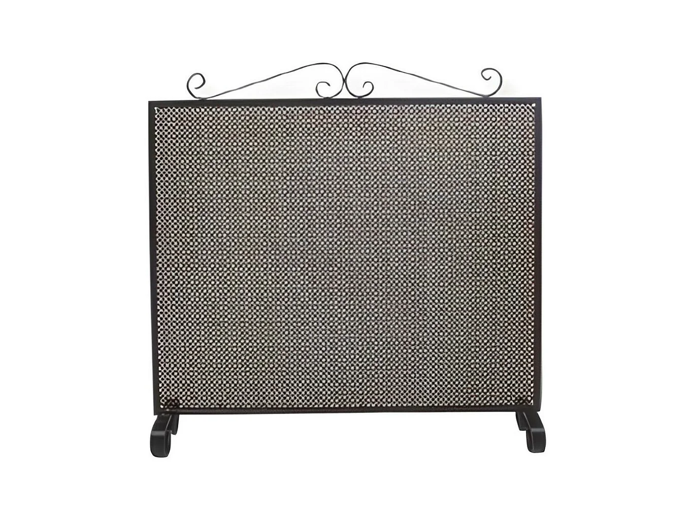 Grille de Protection, Pare-feu pour cheminée, en Fer forgé couleur Noir - Hauteur 64 x Longueur 66,5 cm